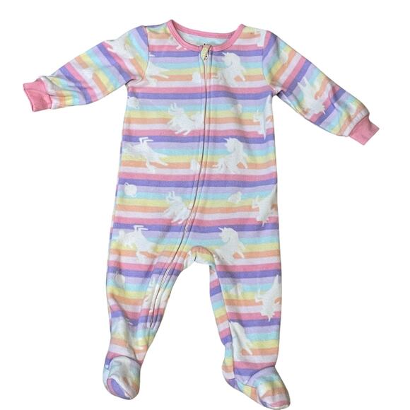 Girls One Piece Romper Baby Sleepwear 9M Lot of 3 Pajamas Long Sleeves Mixed - Picture 4 of 5